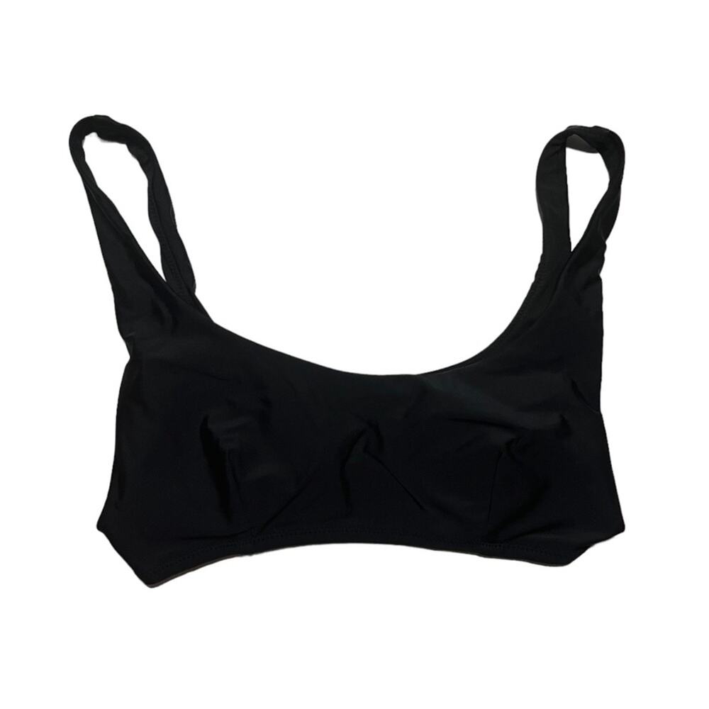 aerie scoop neck bikini swim top black size XL